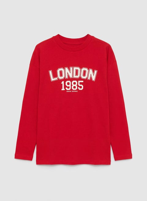 تيشيرت أولادي كم طويل برقبة دائرية